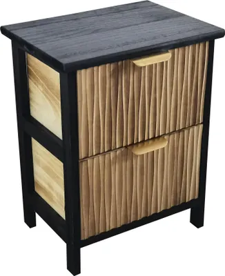 Immagine prodotto di Milani Home - mobiletto in legno con 2 cassetti, legno chiaro, 34 x 25 x 44 cm