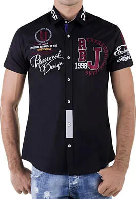 Produktbild von Redbridge Herren Polo Style Kurzarm Hemd RB-2123 Schwarz S