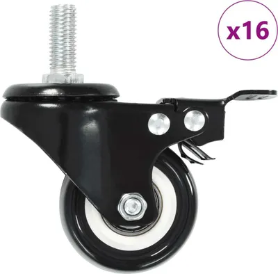 Obrázok produktu pre Otočné kolieska s brzdou 16 ks, 50 mm