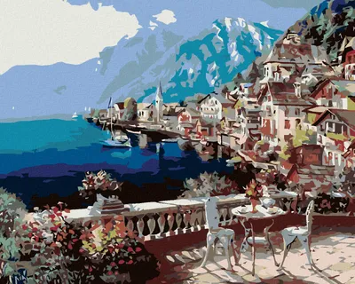 Produktbild von Diamondi - Diamond painting - BLICK AUF DEN SEE, 40X50 cm, mit Keilrahmen (bereits gespannt)