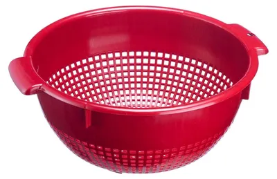 Productafbeelding van Westmark Zeef/Zeefpan, met handgreepuitsparingen en opzetstukvergrendelingen, kunststof, rood, 212622