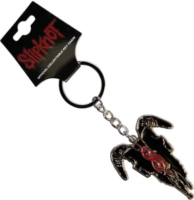 Immagine prodotto di Slipknot - Portachiavi Testa di capra RO11247 (Taglia unica) (Nero/Argento/Rosso)