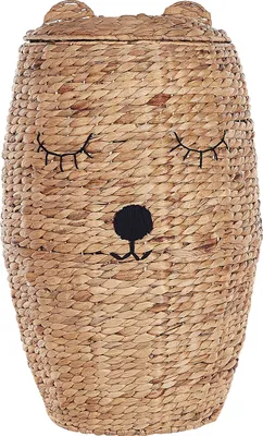 Produktbild von BELIANI Aufbewahrungskorb Natur aus Wasserhyazinthe Bärenform 69 cm Spielzeugkorb für Kinderzimmer