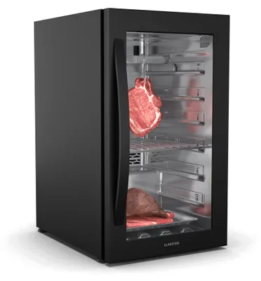 Produktbild von Klarstein Reifeschrank, 88L Fleischreifeschrank mit Temperatur & Luftfeuchtigkeitskontrolle, Antibakterielle UVC-Beleuchtung, Touch-Bedienfeld, Doppelt Verglaste Tür, Ideal für Zuhause & Gastronomie