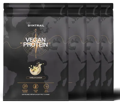 Produktbild von GYMTRAIL® Veganes Eiweißpulver aus Erbsenprotein 2000g | Pflanzliches Proteinpulver mit essenziellen Aminosäuren | Ohne Soja und Süßungsmittel mit Birkenzucker | Vanilla