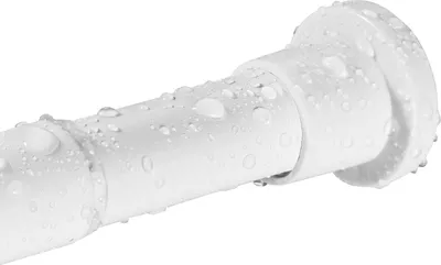 Produktbild von Duschvorhangstange 78-224 cm – ausziehbare Gardinenstange für Badezimmer Wohnzimmer - weiße Duschvorhang Gardinenstange ohne Bohren