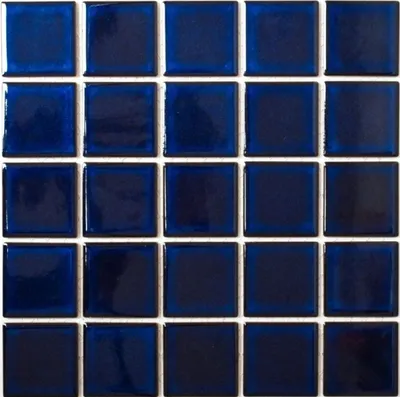 Produktbild von Mosaikfliese Keramik kobaltblau dunkelblau glänzend Fliesenspiegel MOS14-0405