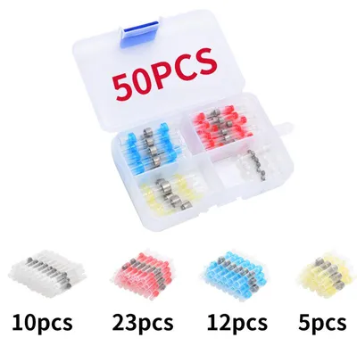 Obrázek produktu pro Svařovací spojka pro vodiče, 50 ks, teplem smrštitelná, svařování na tupo, vodotěsné, izolované elektrické konektory, námořní, automobilové