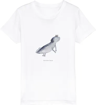 Produktbild von Mr. & Mrs. Panda Kleinkinder T-Shirt Axolotl Schwimmen 3-4 Jahre (98/104) - Weiß - Geschenk, Problem, Optimistisch, Kindershirt, Lösungen, Teenager, Motivation, Lurch