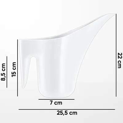 Produktbild von kadax Gießkanne Klofta, 1,2 L, aus Kunststoff in Weiß – mit bequemem Griff, wohlgeformter Tülle und glatter Mattoberfläche. Robustes, leichtes, modernes, minimalistisches Design für Pflanzen.