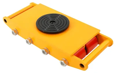 Image de Chariot de manutention pour machines, capacité de charge de 12 tonnes, construction robuste en fonte, de couleur JAUNE