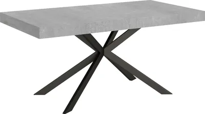 Produktbild von ITYHOME - Ausziehtisch 160/420X90 cm Plaker Zement Tischbeine Anthrazit