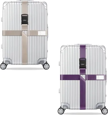 Immagine prodotto di 2x cinghia trasversale per bagagli, colore: beige / viola