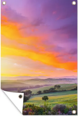 Obrázek produktu pro MuchoWow® Zahradní plakáty - Toskánsko - Krajina - barevná - 90x60 cm - Zahradní dekorace