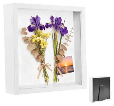 Zdjęcie produktu dla Ramki 3D, głębokość 3 cm, wymiary 20 x 20 cm, z płytą akrylową, ramą drewnianą, do zdjęć i dekoracji