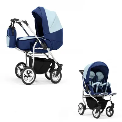 Produktbild von Zwillingskinderwagen 2 in 1 Duo Twin inkl. Sportsitze - 11 Teile - in 20 Farben