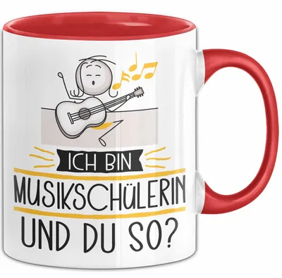 Produktbild von Musikschülerin Tasse Geschenk Ich Bin Musikschülerin Und Du So Geschenkidee Lustiger Spruch Becher (Rot)