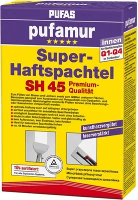 Produktbild von PUFAS Pufamur Super-Haftspachtel SH 45 Gipsspachtelmasse2 kg