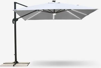 Produktbild von Ampelschirm 3m anti uv Pendelschirm mit Solar-Led-Licht Alu Paradise
