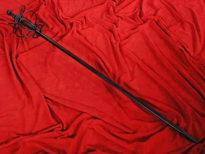 Produktbild von Schwarzer dekorativer Rapier mit Scheide – Sammler-Replik 118 cm KS-5918BK