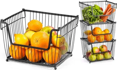 Produktbild von Rechteckiger Küchenkorb für Obst und Gemüse zum Stapeln