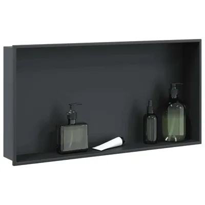 Produktbild von Möbel Duschnische Mattschwarz 62x32x9 cm Edelstahl - Duschregale &43133