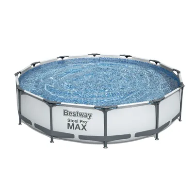 Produktbild von Steel Pro MAX Rahmenpool 366 x 76 rund 12 Fuß BESTWAY 3in1 + Pumpenfilter
