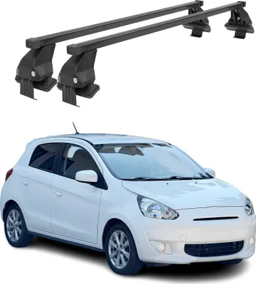 Image de Barres Transversales Menabo pour Mitsubishi Spacestar 2012-2016 Noir