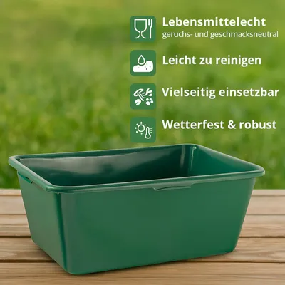 Produktbild von Jagdwanne Wildwanne 90/65/40 Liter Wanne XXL eckig HDPE Kunststoff - Kunststoffwanne Plastikwanne in grün - lebensmittelecht, robust auch als Futterwanne oder Pferdetränke geeignet