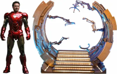 Produktbild von Marvel's The Avengers Movie Masterpiece Diecast Actionfigur 1/6 Iron Man Mark VI (2.0) mit Suit-Up Gantry 32 cm