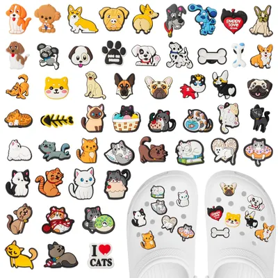 Imagen del producto de Decoraciones para zapatos de PVC, 52 unidades, impermeables, para gatos y perros