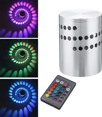 Produktbild von 3W LED Wandleuchte Aluminium Deckenleuchte Spirale Strahler für Schlafzimmer Wohnzimmer Flur Party Bar, RGB