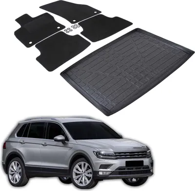 Produktbild von Kofferraumwanne Fußmatten Set Für Volkswagen Tiguan 2016-2024, Genaue Passform