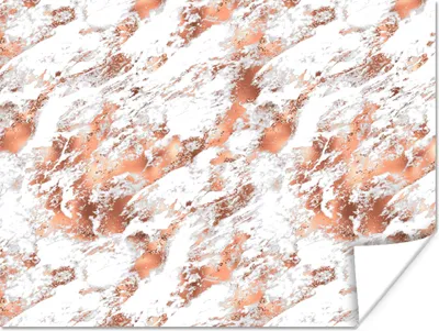 Produktbild von MuchoWow® Poster Marmor - Weiß - Roségold 120x90 cm - Wandbild