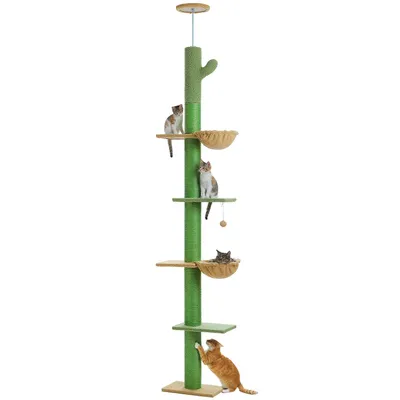 Produktbild von Purpurra Kratzbaum Kaktus, mit Deckenspanner, ⌀ 10.5cm, grün, 229-275cm