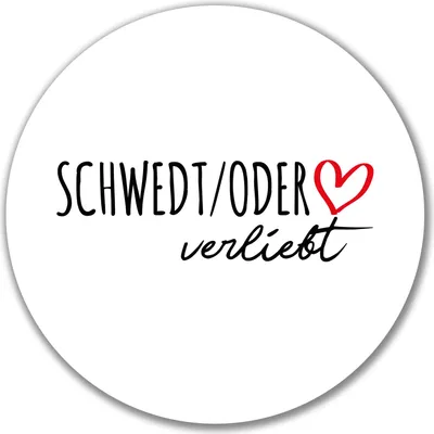 Produktbild von Huuraa Aufkleber Schwedt Oder verliebt 10cm rund Sticker Geschenkidee