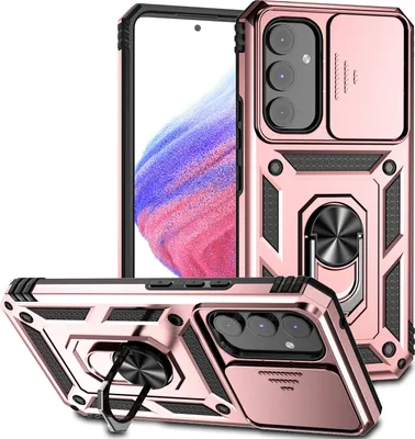 Produktbild von Galaxy A54 Hülle mit Schiebe Kamera Schutz und Ringhalter Ständer Schutzhülle für Samsung Galaxy A54 Rosa