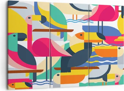 Produktbild von Bild auf Leinwand - Leinwandbild - Vogel Abstraktion - 105x70cm - Wand Bild - Wanddeko - Wandbilder - Leinwanddruck - Bilder - Kunstdruck - Wanddekoration - Leinwand bilder - Wandkunst - CE105x70-3747