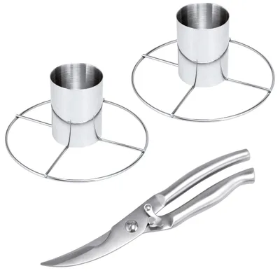 Produktbild von bremermann Geflügelschere und 2x Hähnchengriller / 3tlg.-Set aus Edelstahl