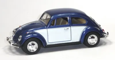 Produktbild von VW Käfer (1967) Modellauto ca. 1:32 = 12,5 cm Metall Spritzguss blau/weiß