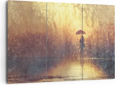 Produktbild von Bild auf Leinwand - Leinwandbild - Frau Regen - 165x110cm - Wand Bild - Wanddeko - Wandbilder - Leinwanddruck - Bilder - Kunstdruck - Wanddekoration - Leinwand bilder - Wandkunst - CE165x110-3755