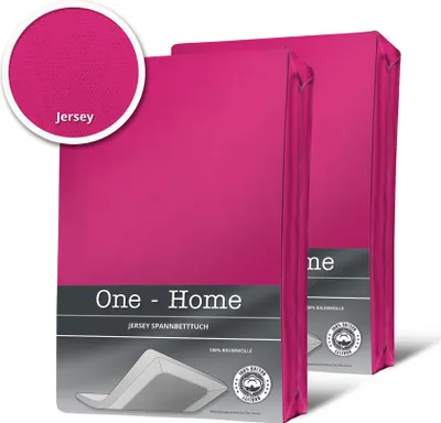 Produktbild von 2 Spannbettlaken Bettlaken pink magenta 180x200 cm - 200x200 cm Jersey Set
