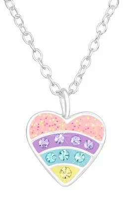 Produktbild von Kette Kinder Silber 925: Mädchen Halskette mit Anhänger Herz (Heart)