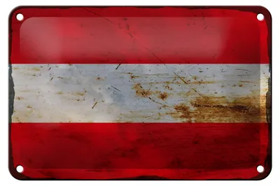 Produktbild von Blechschild Flagge Österreich 18x12cm Flag of Austria Rost