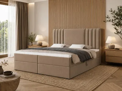 Produktbild von Emlar Boxspringbett Sava 160x200 - Bett mit Matratze und Topper - Boxspringbett mit Bettkasten und Matratze - Boxspringbett Braun (Magic Velvet 2206)