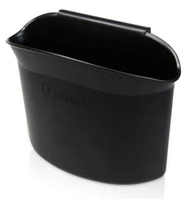 Zdjęcie produktu dla ZONETECH Przenośny, wiszący, mini kosz na śmieci do samochodu, model Classic, kolor czarny, uniwersalny