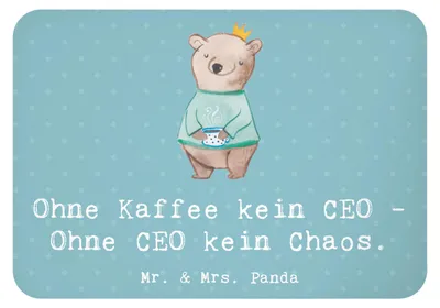 Produktbild von Mr. & Mrs. Panda magnet CEO ohne Chaos - Meeresbrise - Geschenk, Berufe, Führungskraft, Geschäftsstrategie, Beruf, Unternehmensleitung, Notizhalter, wandmagnet, Kaffee