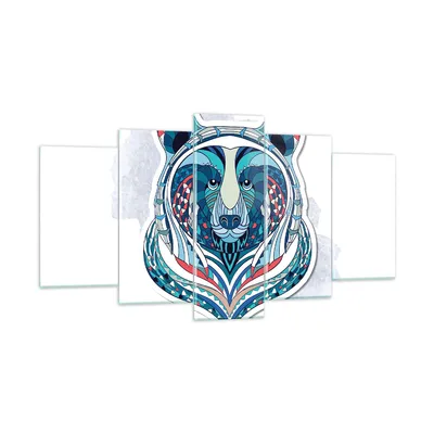 Produktbild von Bilder auf glas - Bär Illustration Traum blumig - 160x85cm - Glasbilder - Wandbilder - Kunstdruck - zum Aufhängen bereit - Wanddekoration aus Glas - Glas Bilder - Wandbild auf Glas - GEA160x85-3085