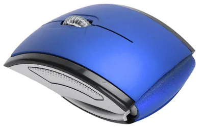 Imagen del producto de Ratón inalámbrico plegable de 2.4 GHz, ergonómico, con interruptor magnético para apagar y encender, y receptor, ideal para portátiles y ordenadores, color azul
