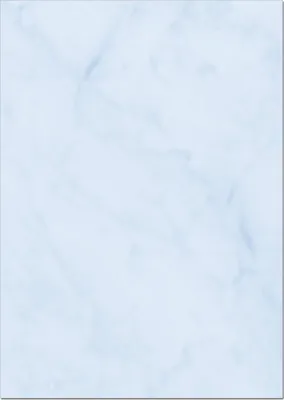 Produktbild von Gastronomie Papier (Blau-Marmor, A6, 100 Blatt) für Speisekarten. Marmoriertes Papier, einseitig bedruckt, für alle Drucker/Kopierer geeignet